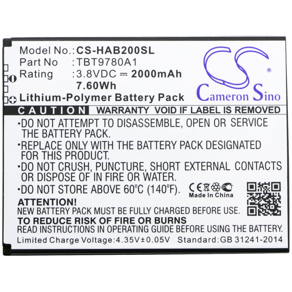 Batterij voor mobiele telefoon K-Touch CS-HAB200SL