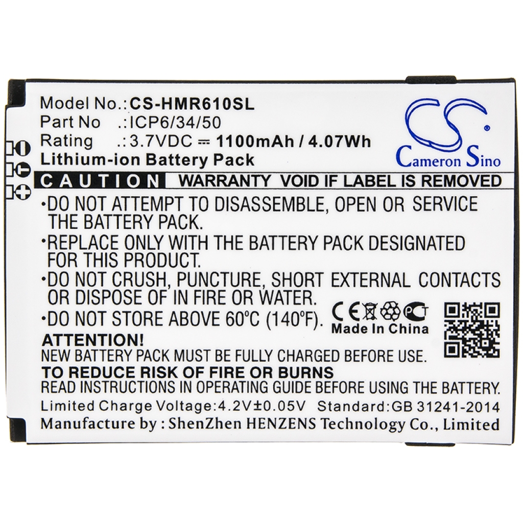 Compatibele batterijvervanging voor Humanware ICP6/34/50