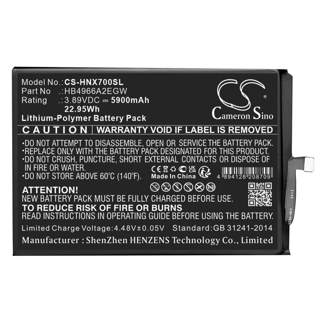 Compatibele batterijvervanging voor Honor HB4966A2EGW