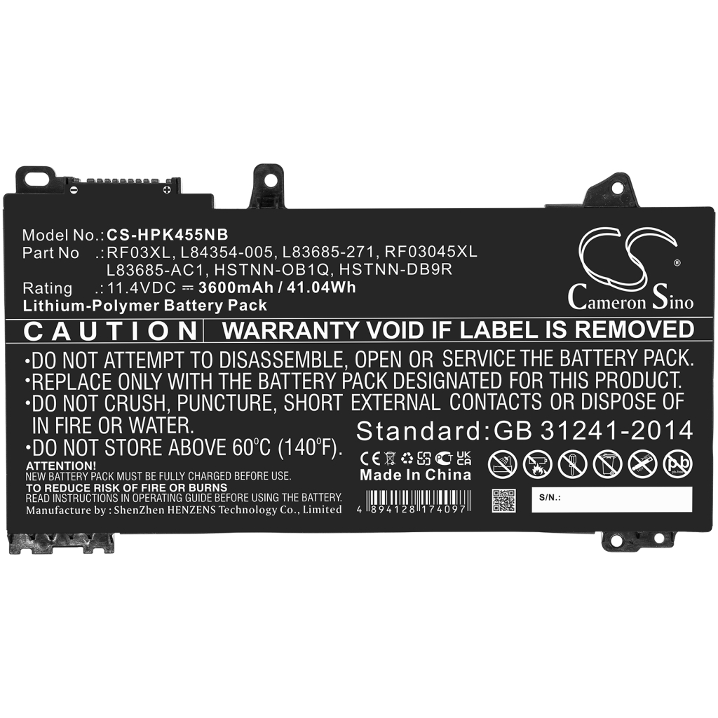 Batterijen Vervangt RF03045XL