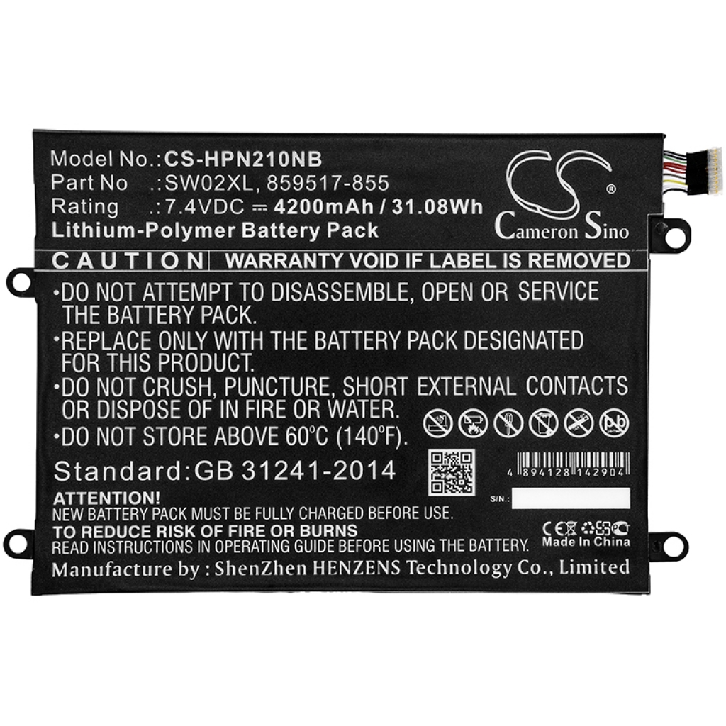 Notebook batterij HP x2 210 G2(L5H47ES) (CS-HPN210NB)