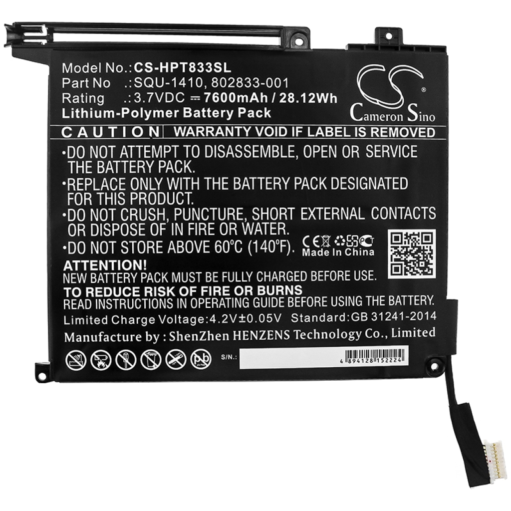 Tablet batterijen HP CS-HPT833SL