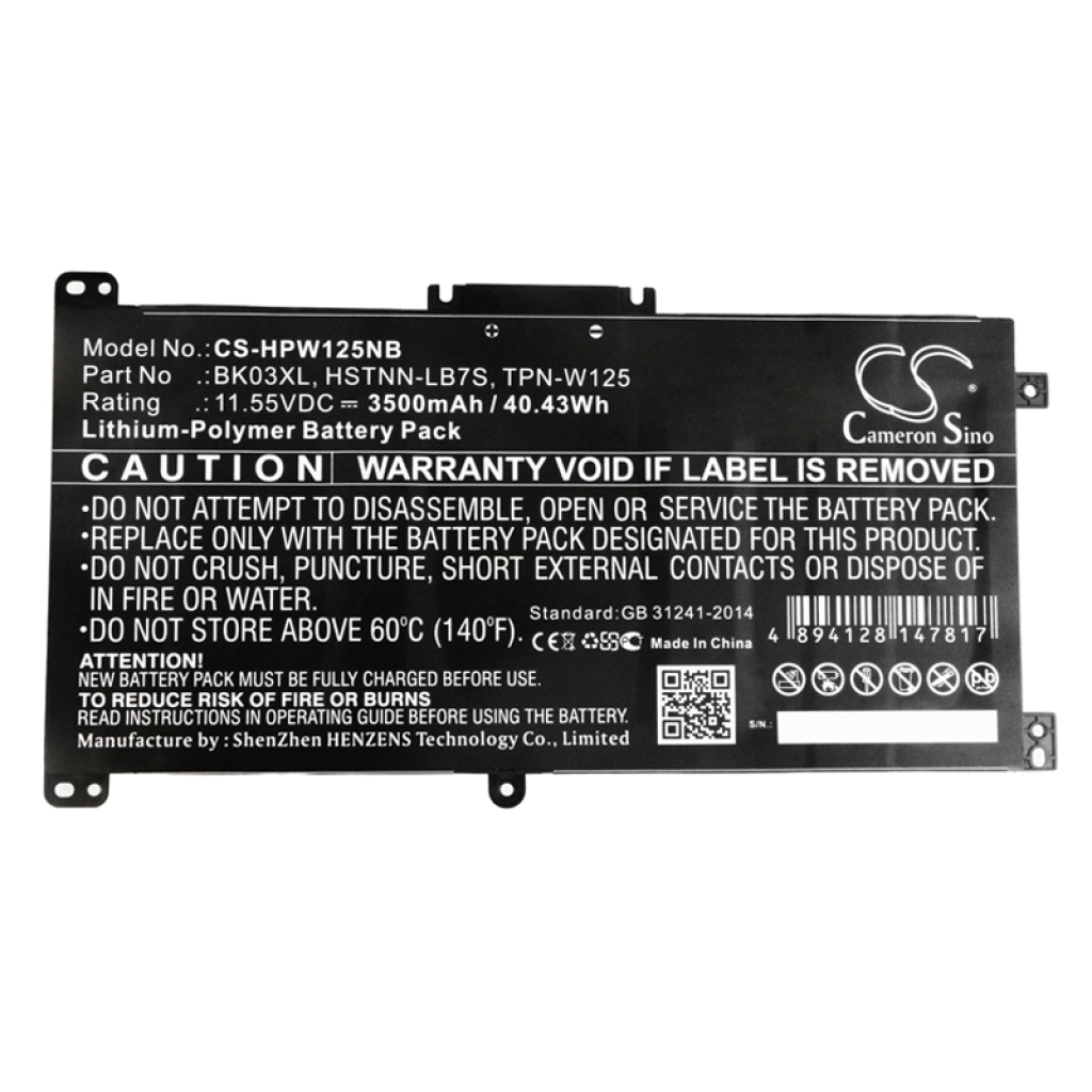 Notebook batterij HP Pavilion X360 14-BA039NA (CS-HPW125NB)