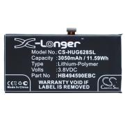 CS-HUG628SL<br />Batterijen voor   vervangt batterij HB494590EBC