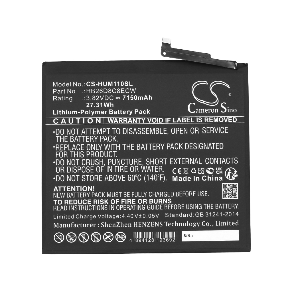 Tablet batterijen Huawei CS-HUM110SL