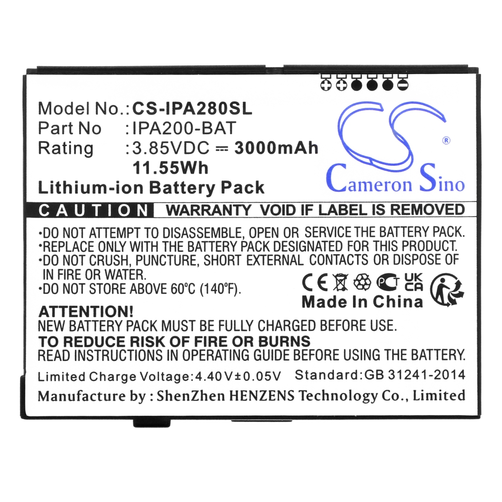 Batterij voor betaalterminal Ingenico iPA280 (CS-IPA280SL)