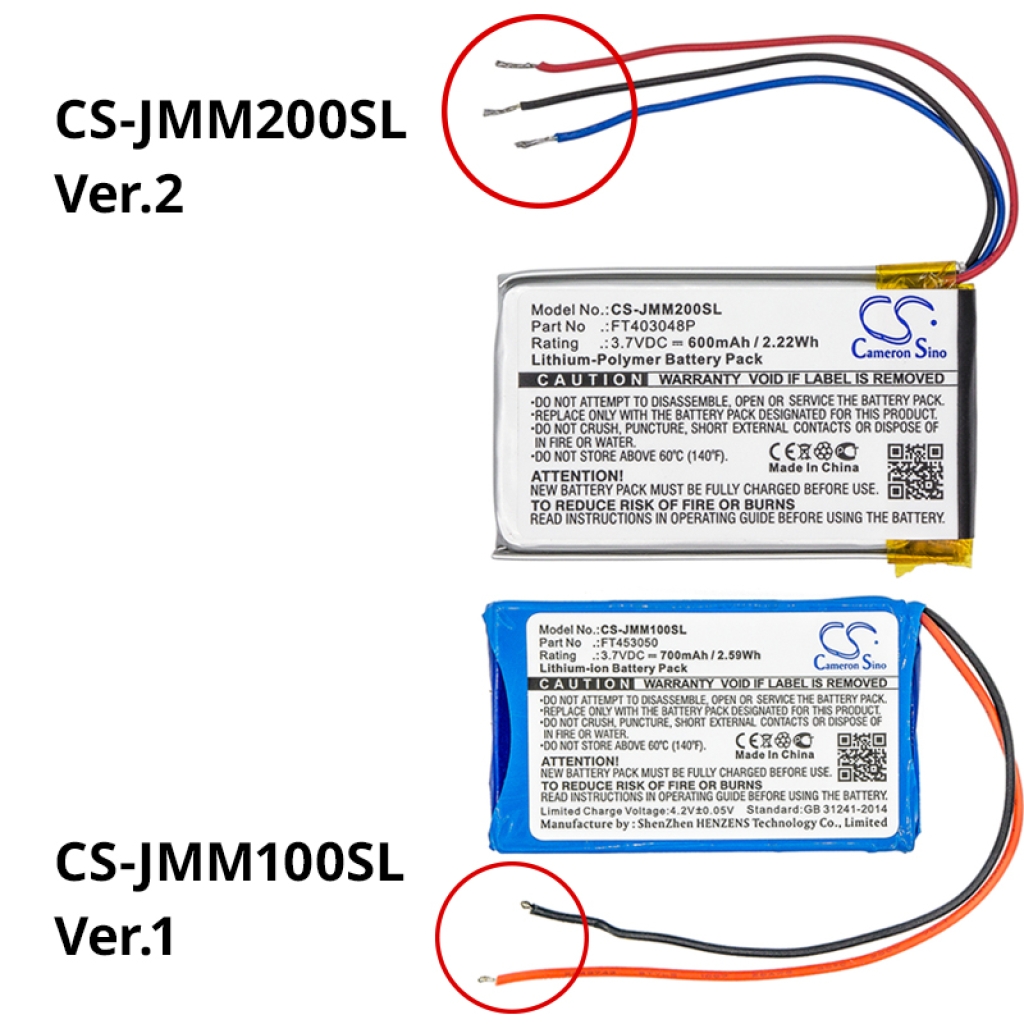 Batterijen Luidspreker Batterij CS-JMM200SL