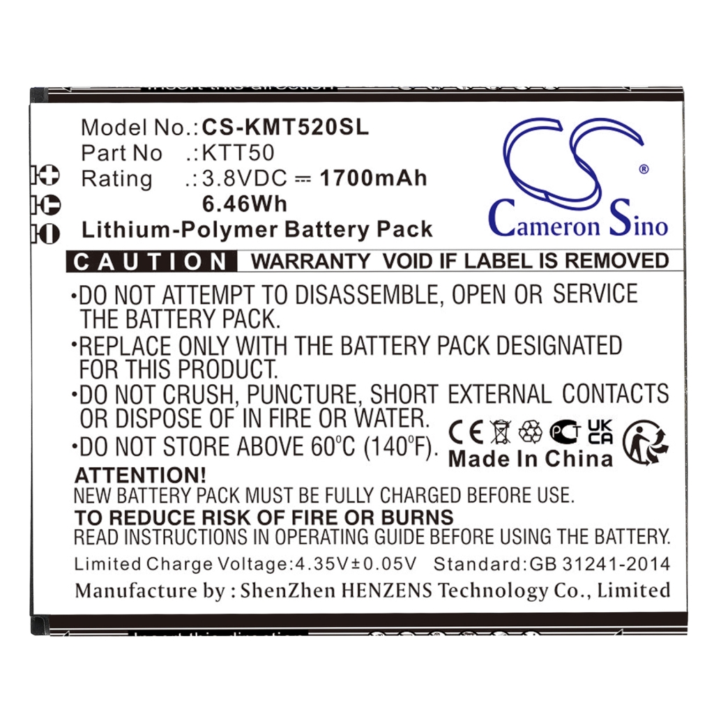 Batterij voor mobiele telefoon Kazam CS-KMT520SL