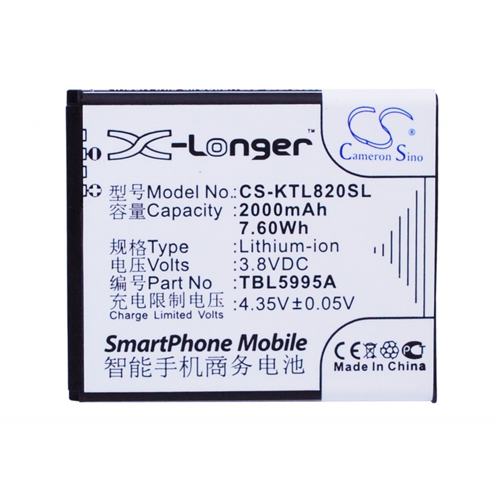 Batterij voor mobiele telefoon K-Touch CS-KTL820SL