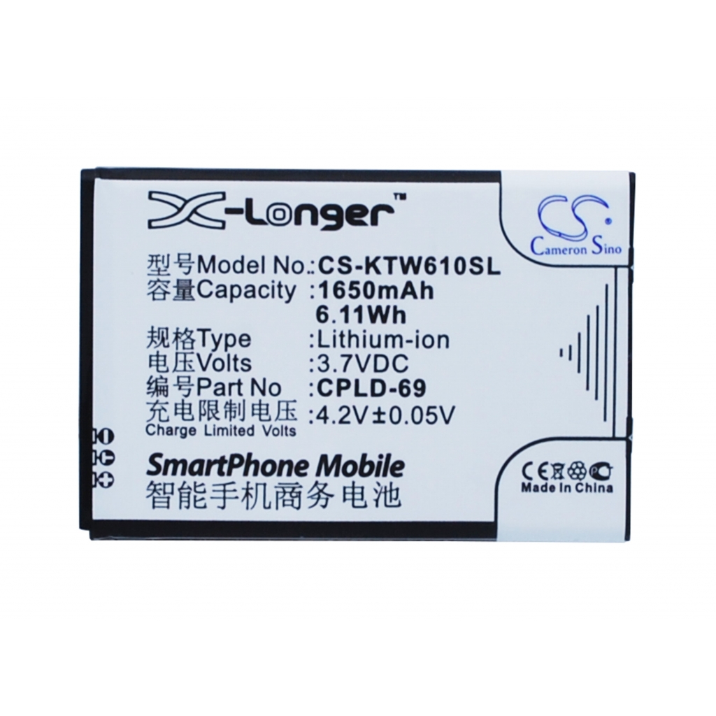 Batterij voor mobiele telefoon USCellular CS-KTW610SL