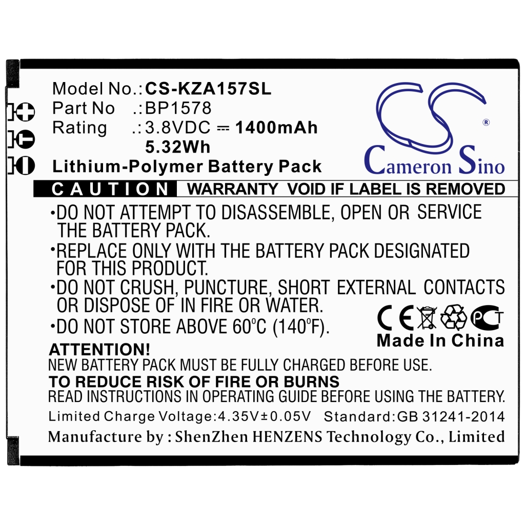 Batterij voor mobiele telefoon Kazuna CS-KZA157SL