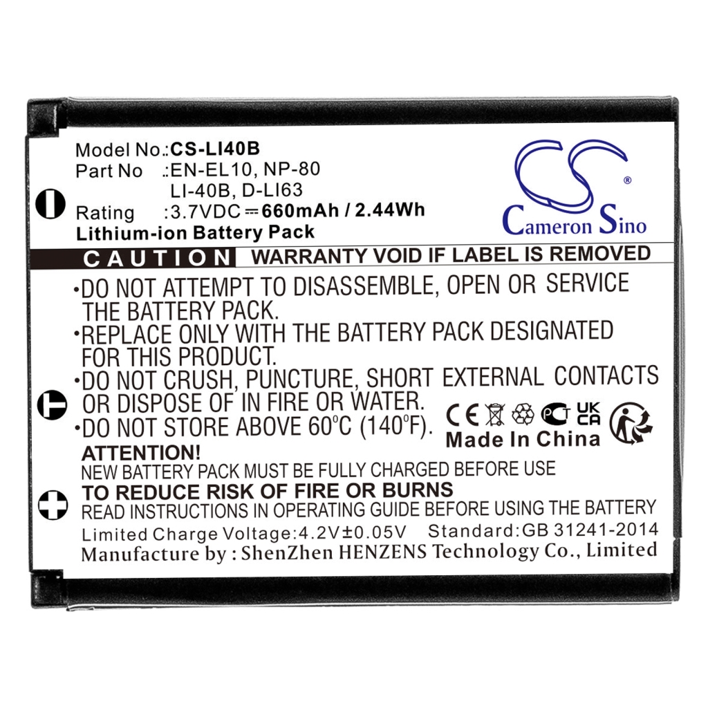 Batterijen Batterij voor camera CS-LI40B