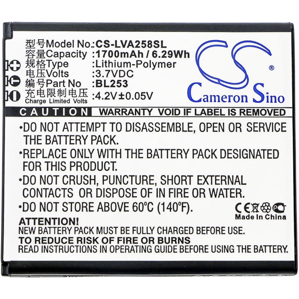 Batterij voor mobiele telefoon Motorola CS-LVA258SL