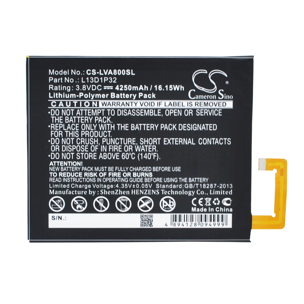 Tablet batterijen Lenovo CS-LVA800SL