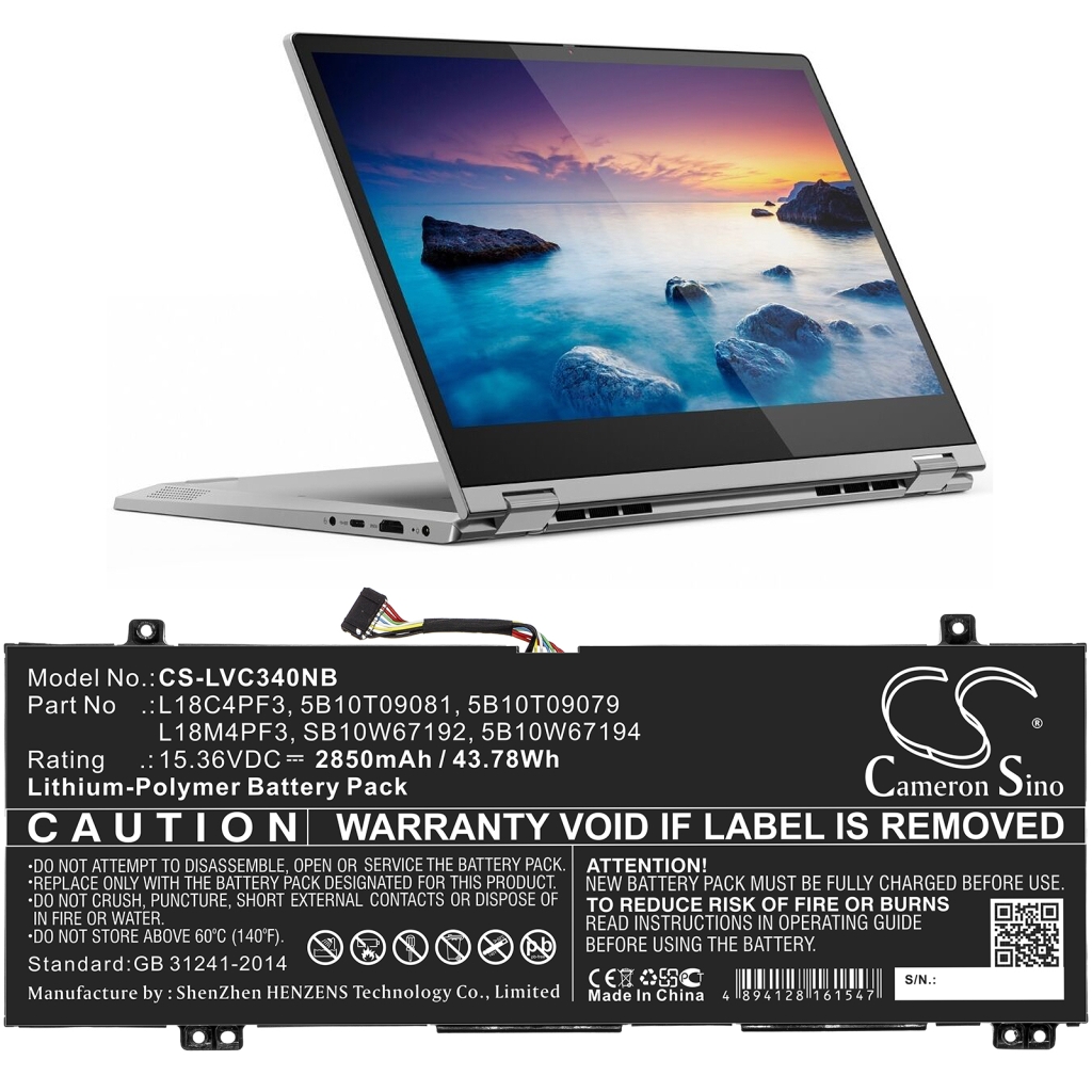 Notebook batterij Lenovo CS-LVC340NB