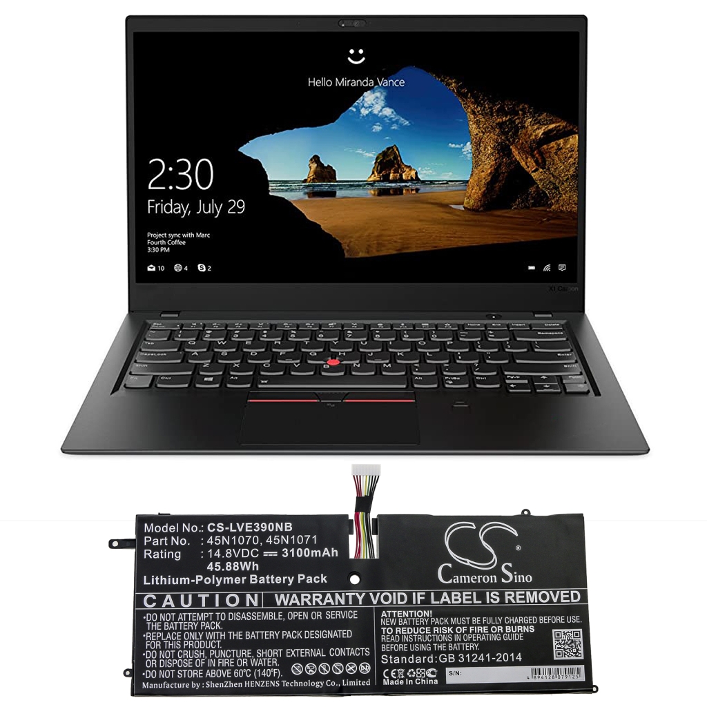 Notebook batterij Lenovo ThinkPad X1 Carbon