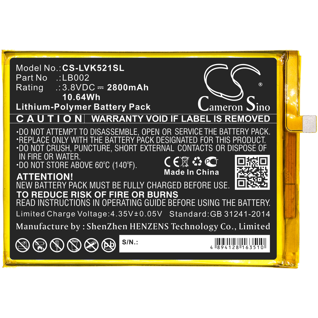 Batterijen Vervangt LB002