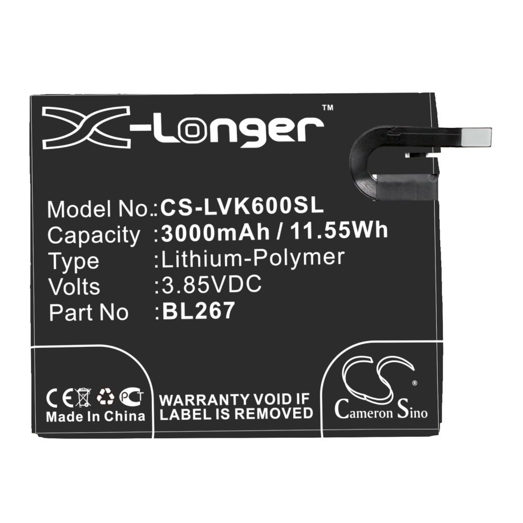 Batterij voor mobiele telefoon Lenovo CS-LVK600SL