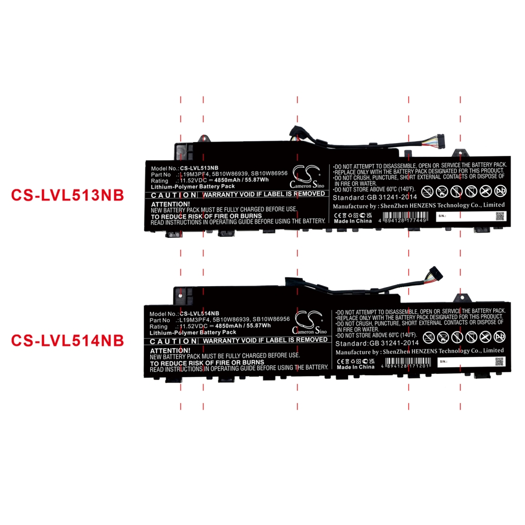 Notebook batterij Lenovo CS-LVL513NB