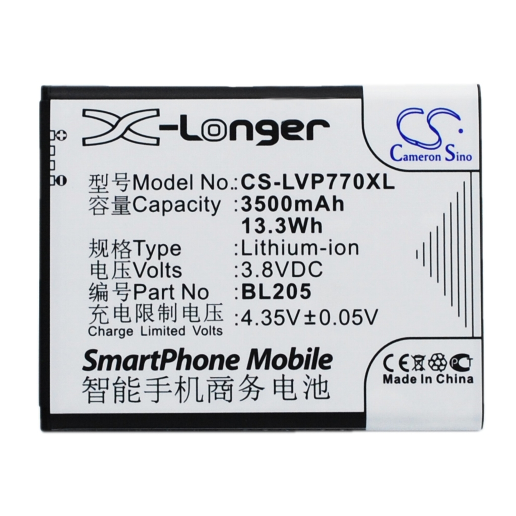 Batterij voor mobiele telefoon Lenovo CS-LVP770XL