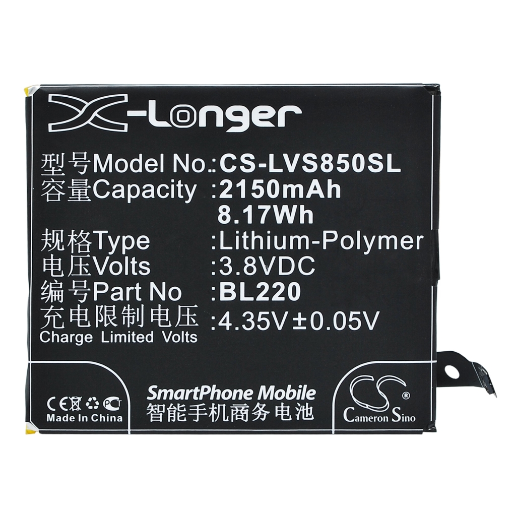 Batterij voor mobiele telefoon Lenovo CS-LVS850SL