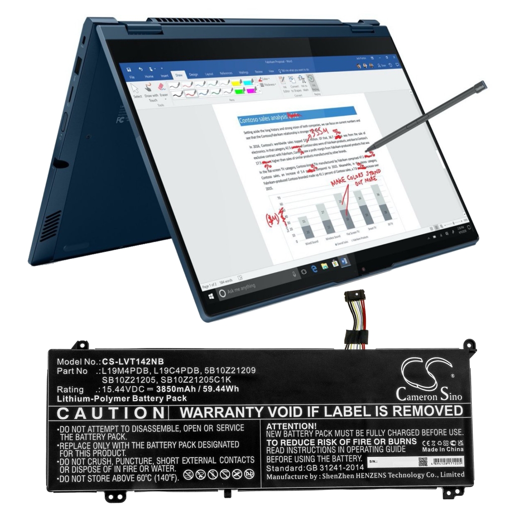 Notebook batterij Lenovo CS-LVT142NB