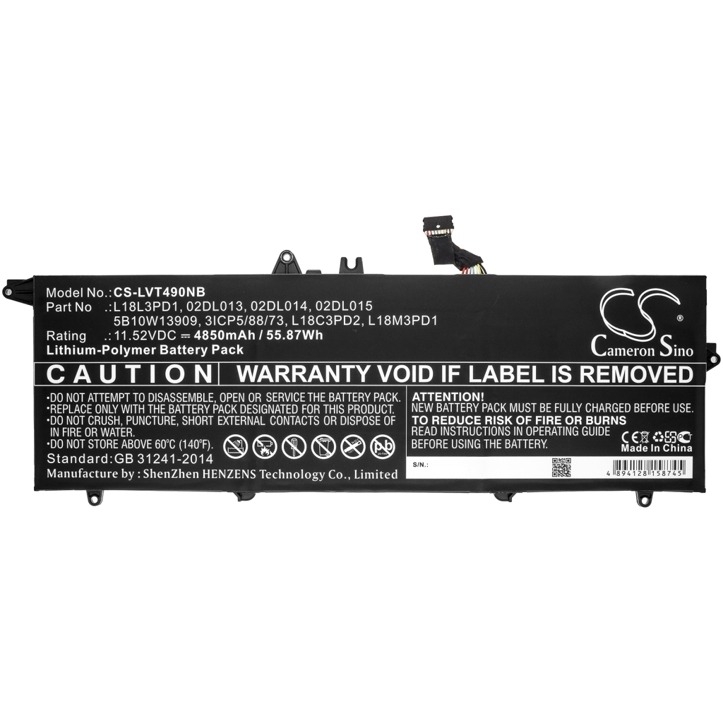 Notebook batterij Lenovo CS-LVT490NB