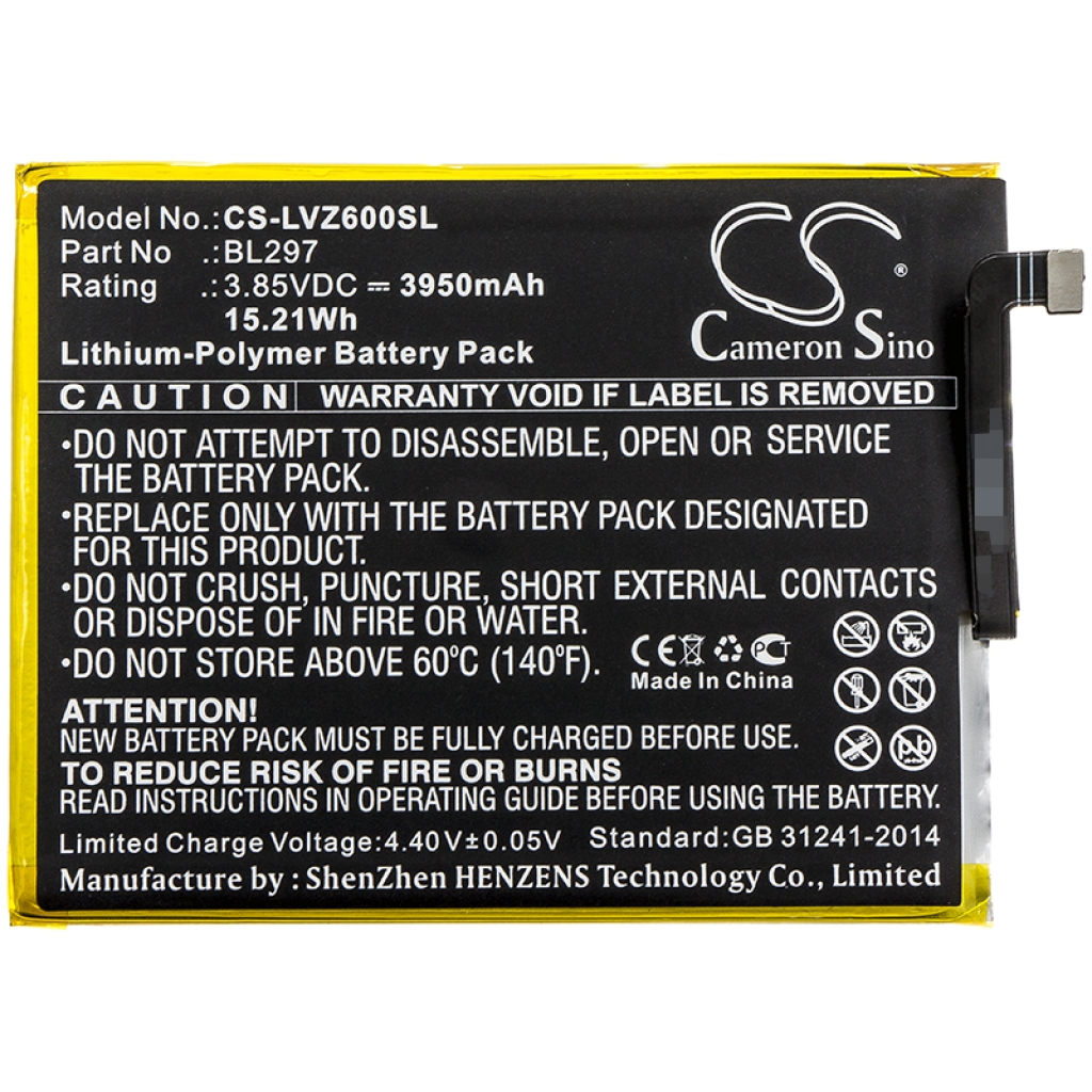 Batterij voor mobiele telefoon Lenovo CS-LVZ600SL