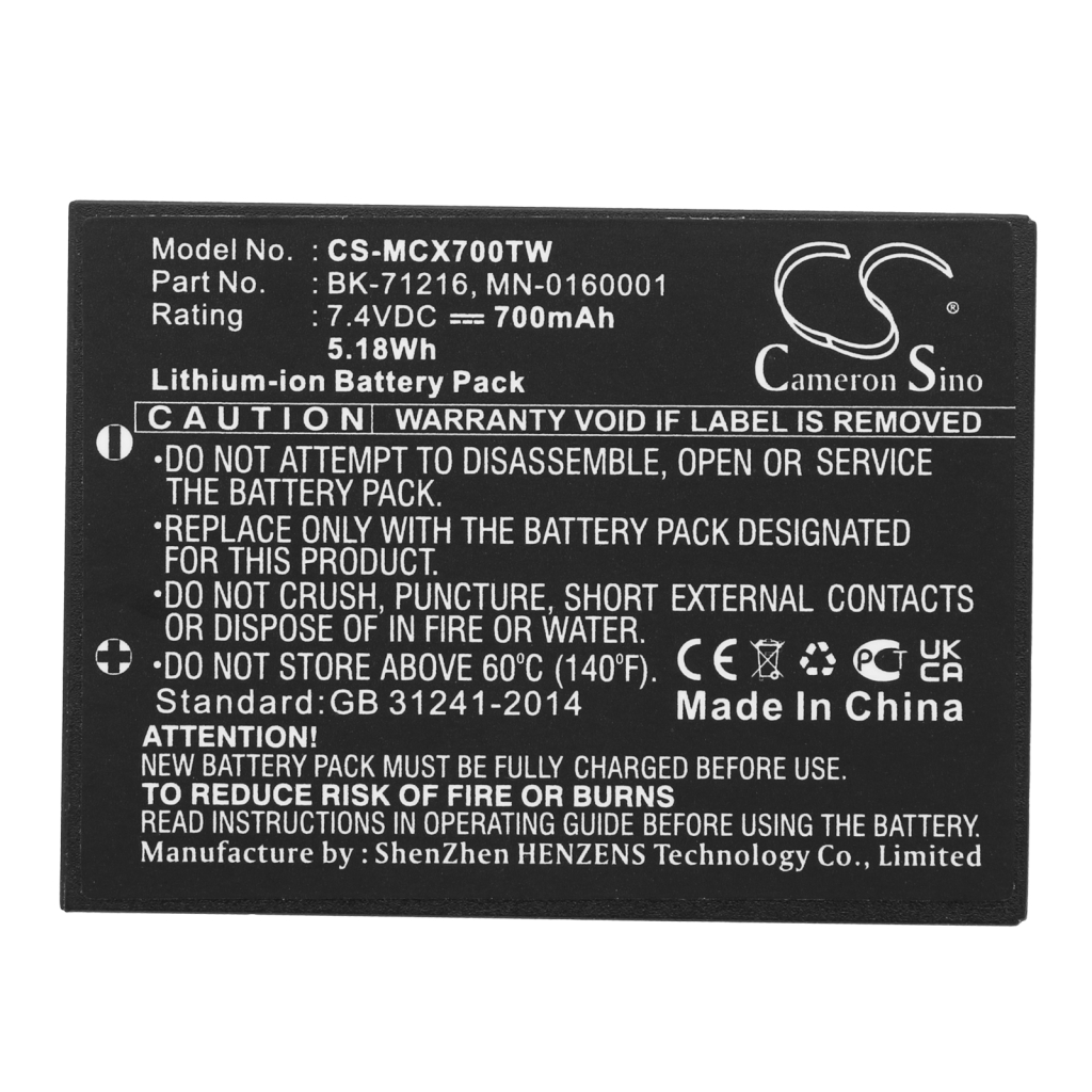 Batterijen Vervangt BK-70128