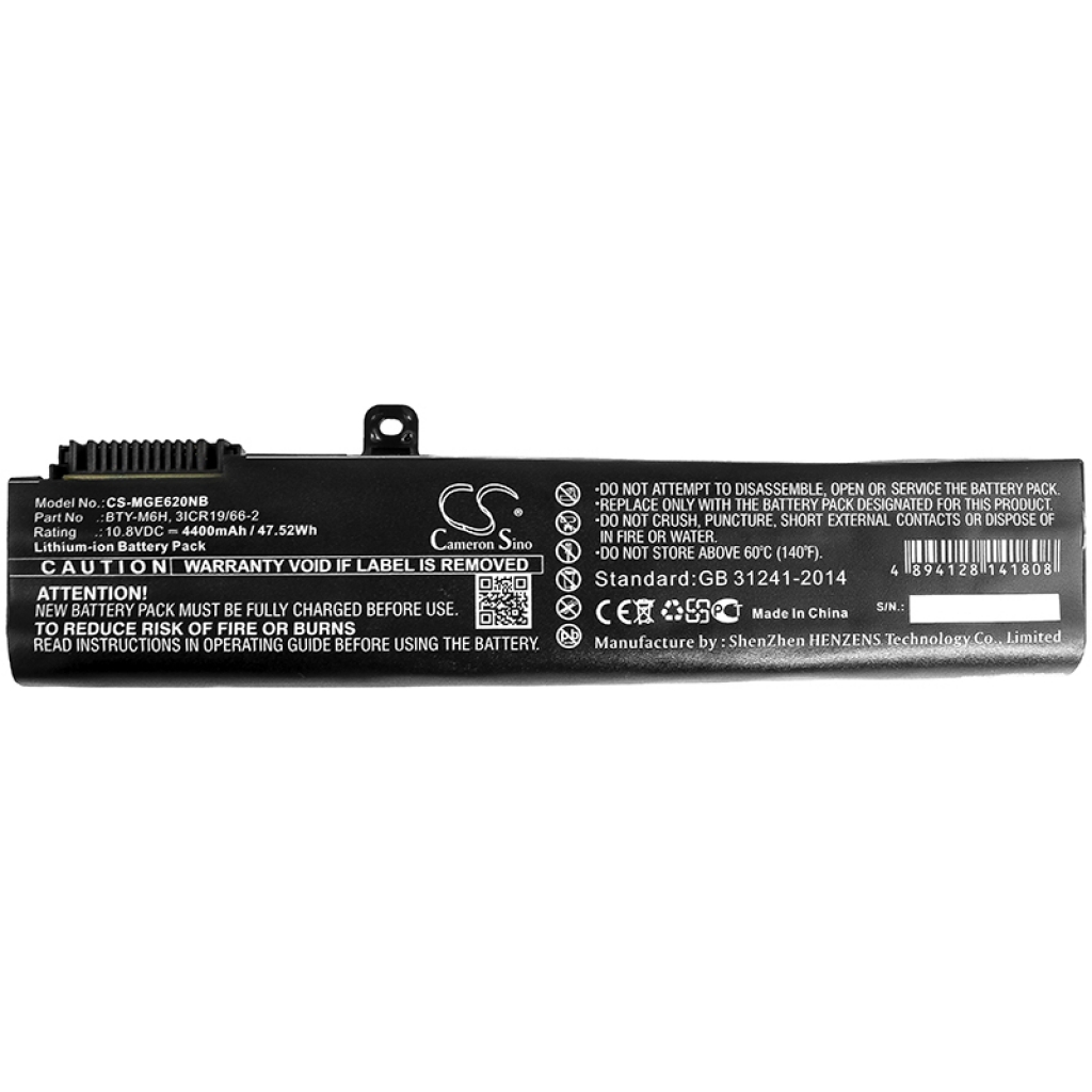 Notebook batterij MSI CS-MGE620NB