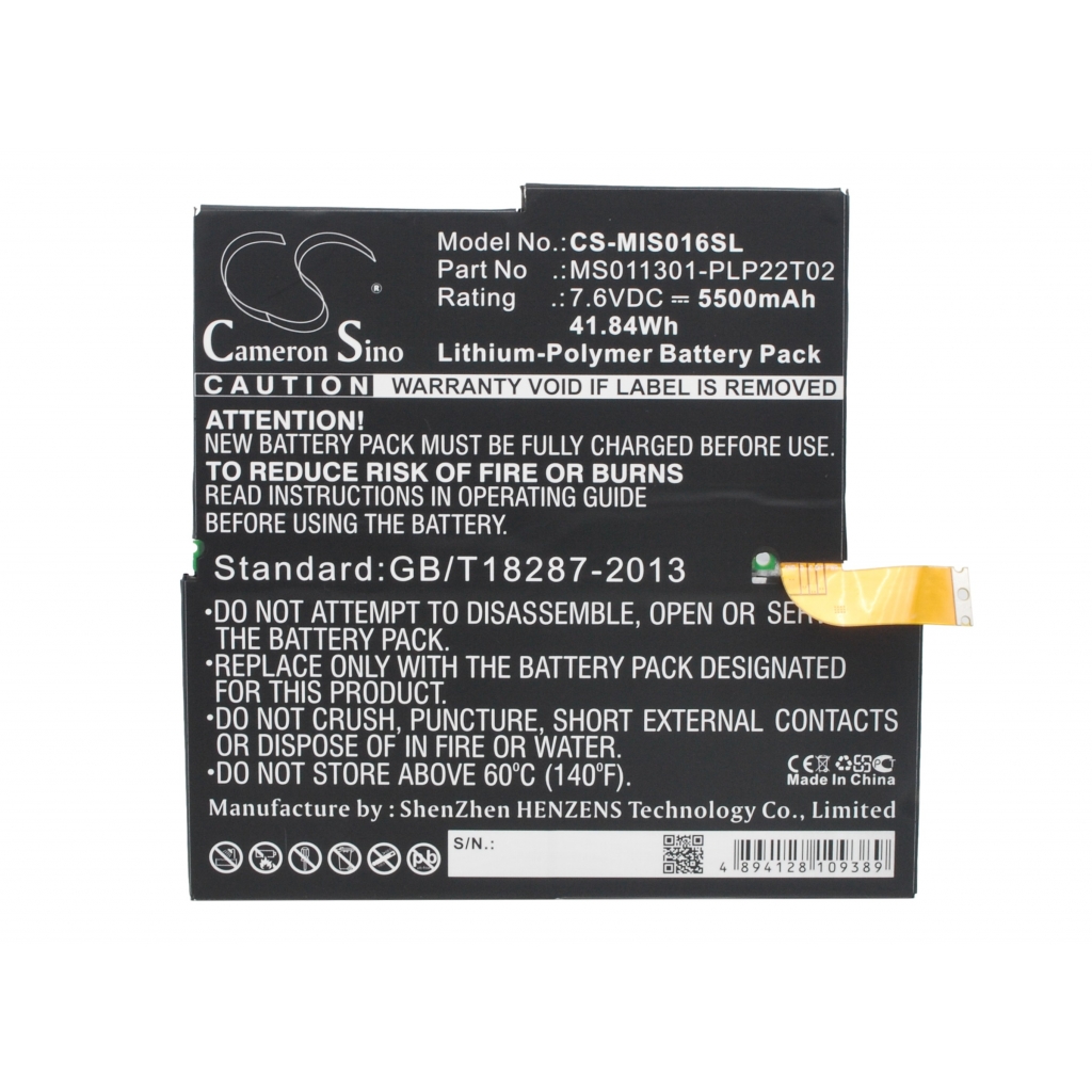 Batterijen Vervangt MS011301-PLP22T02