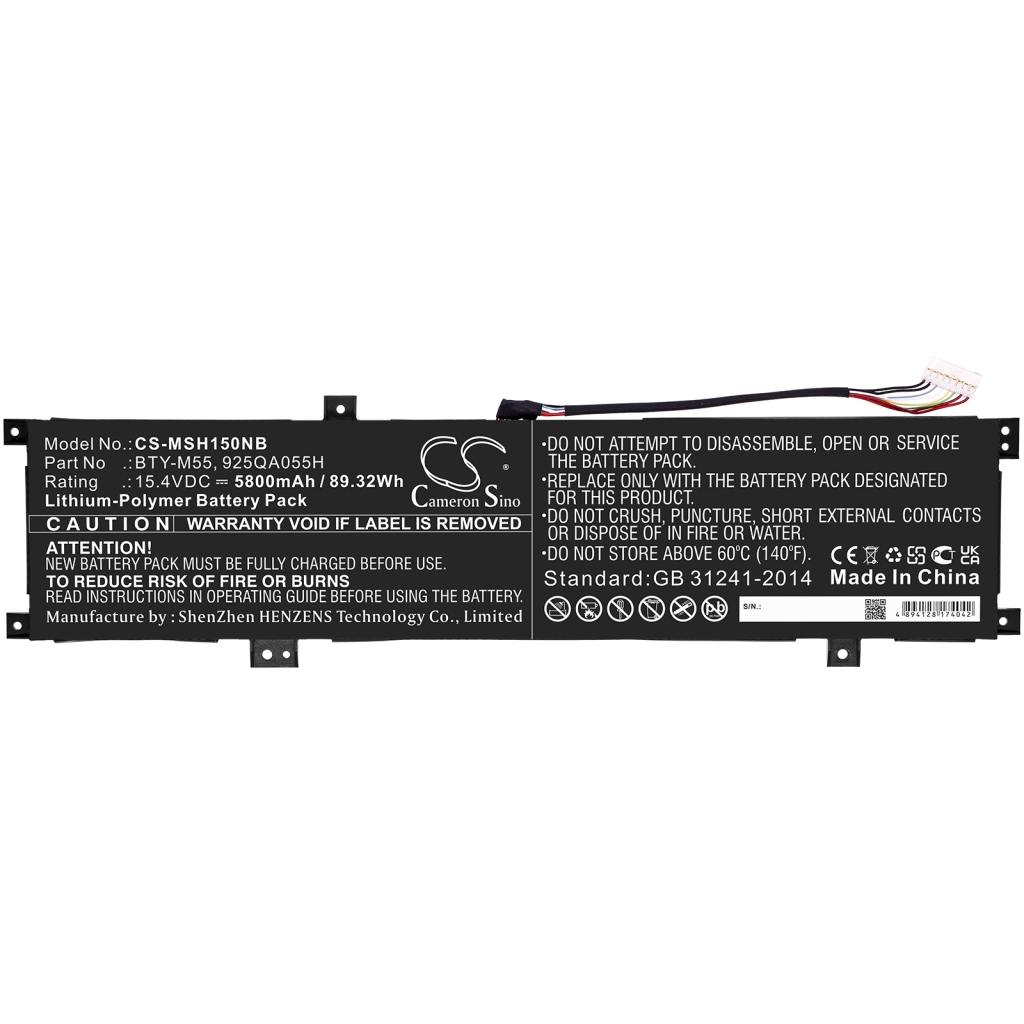 Notebook batterij MSI CS-MSH150NB