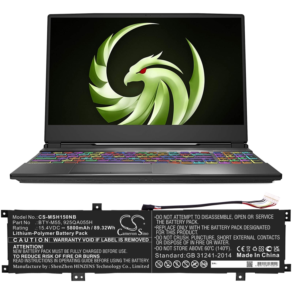 Notebook batterij MSI CS-MSH150NB