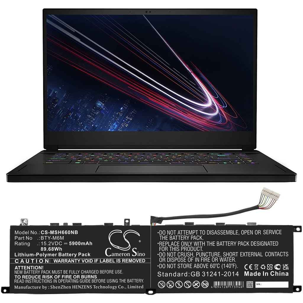 Notebook batterij MSI CS-MSH660NB