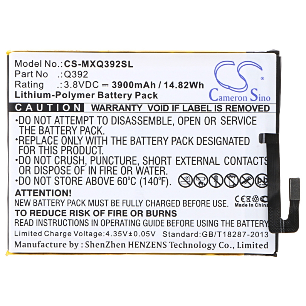 Compatibele batterijvervanging voor Micromax Q392