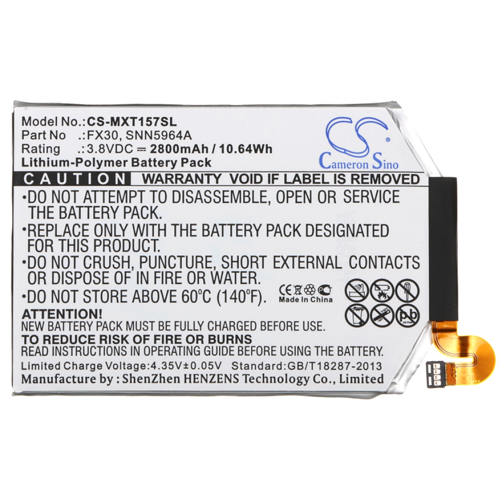 Batterij voor mobiele telefoon Motorola CS-MXT157SL