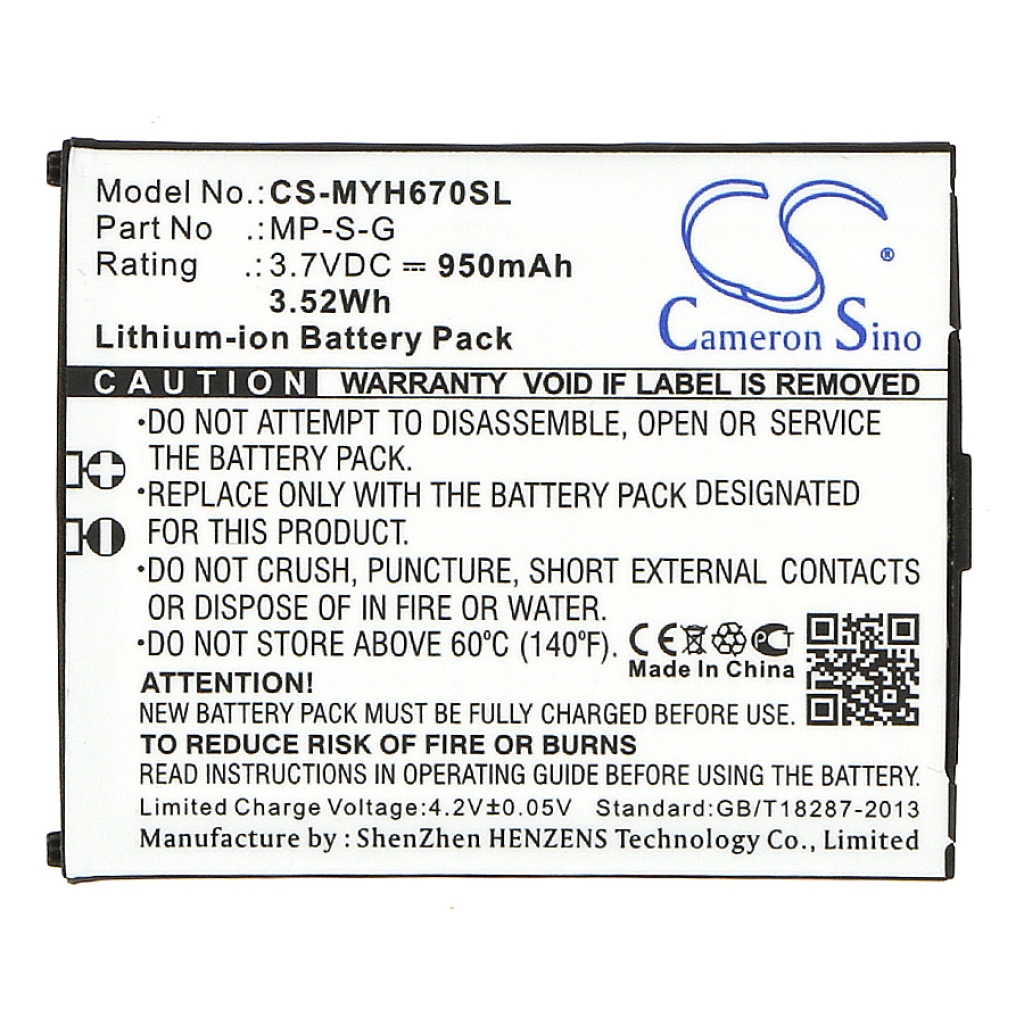 Batterij voor mobiele telefoon Myphone CS-MYH670SL