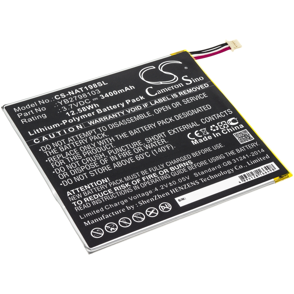 Compatibele batterijvervanging voor Onn YB2798103