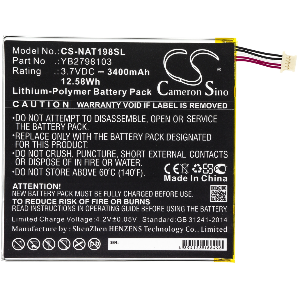 Tablet batterijen Onn CS-NAT198SL