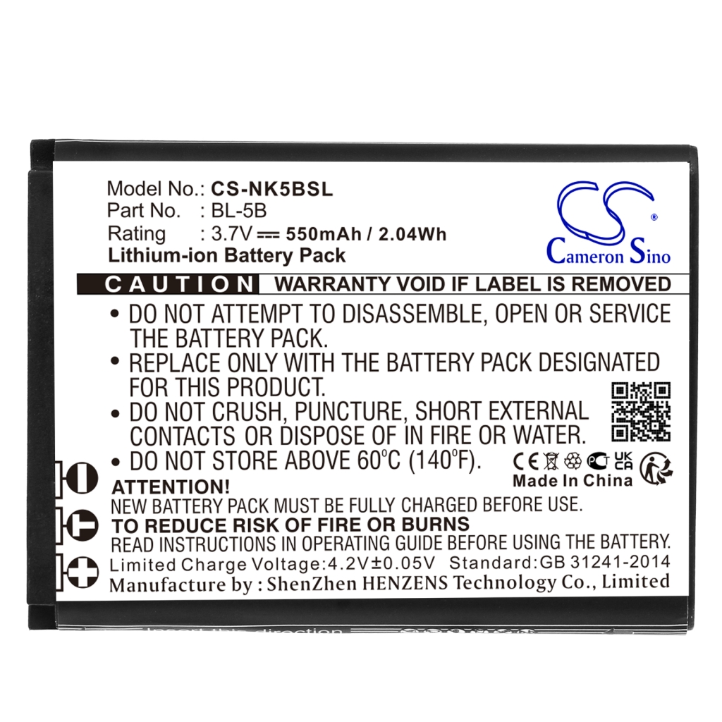 Batterijen Vervangt BL-5B