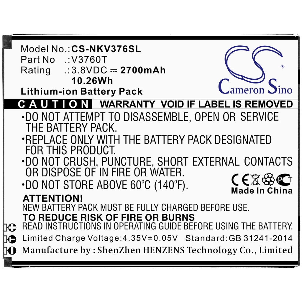 Batterij voor camera Nokia CS-NKV376SL