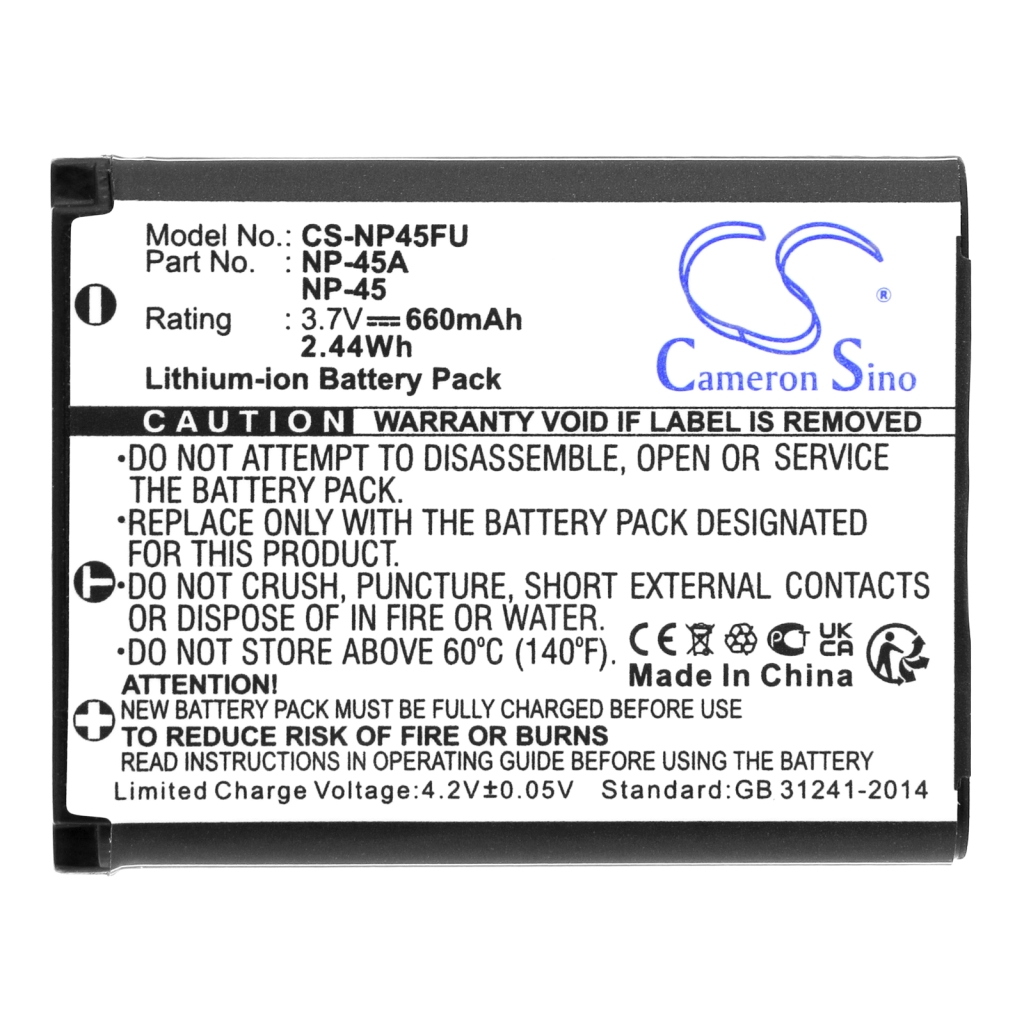 Batterij barcode, scanner Fujifilm FinePix JX500