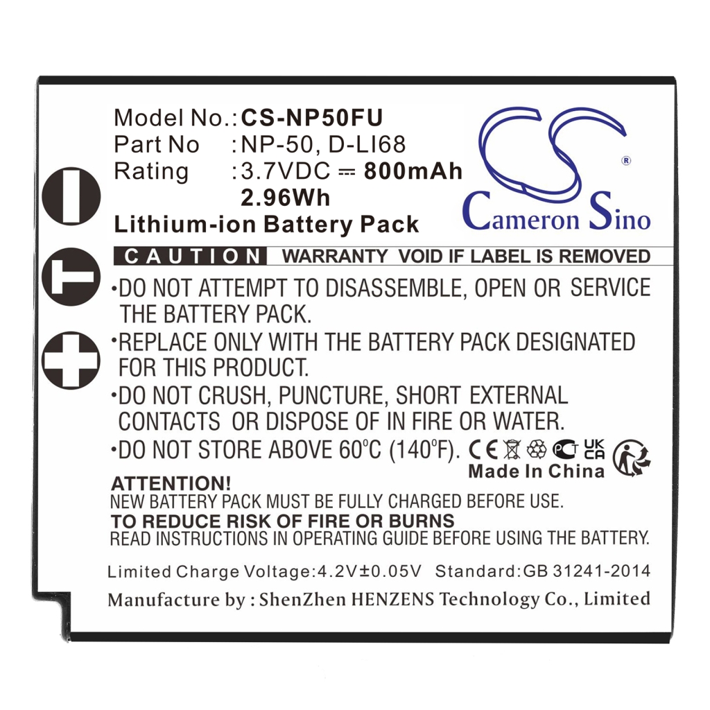 Batterij voor camera PENTAX CS-NP50FU