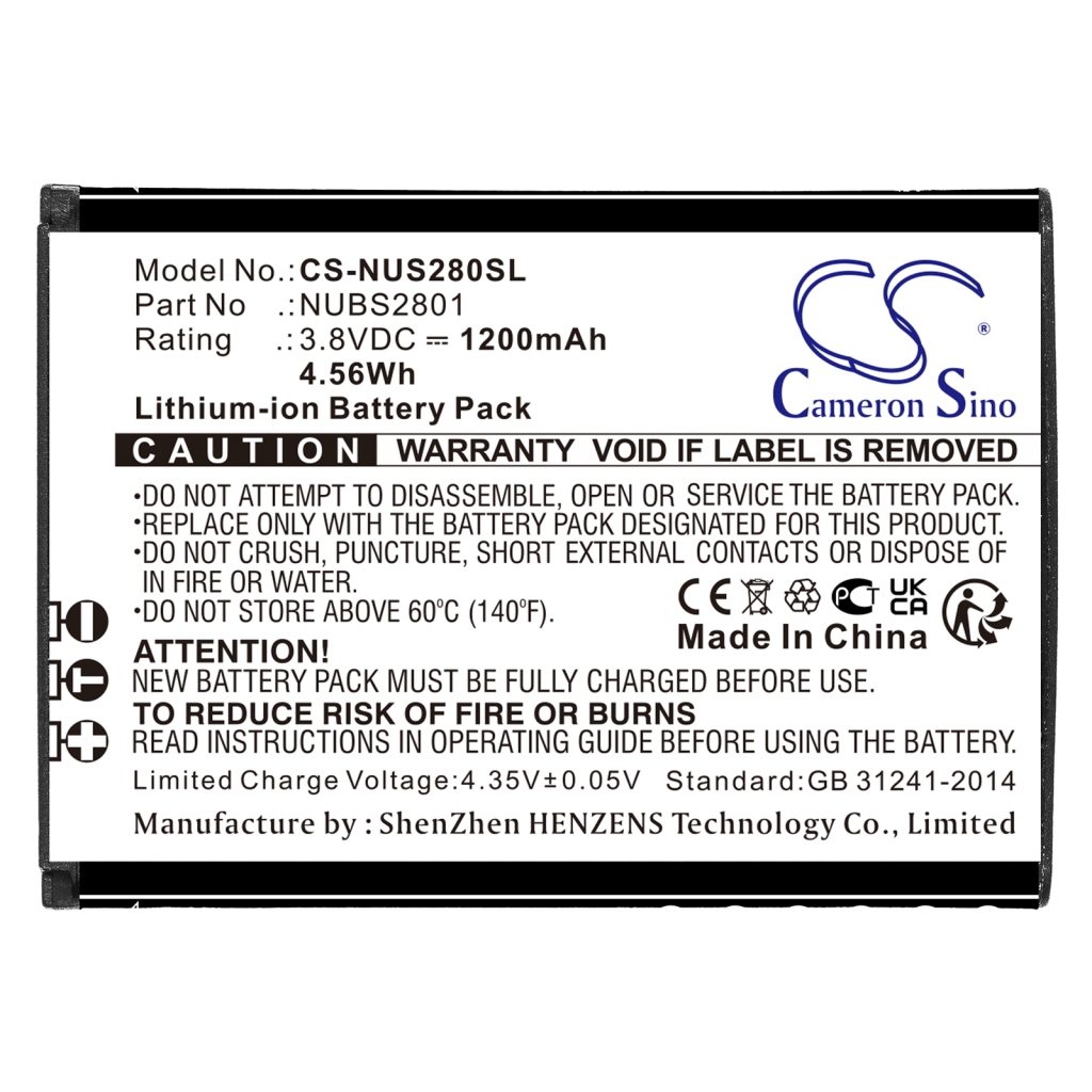 Batterij voor mobiele telefoon Nuu CS-NUS280SL