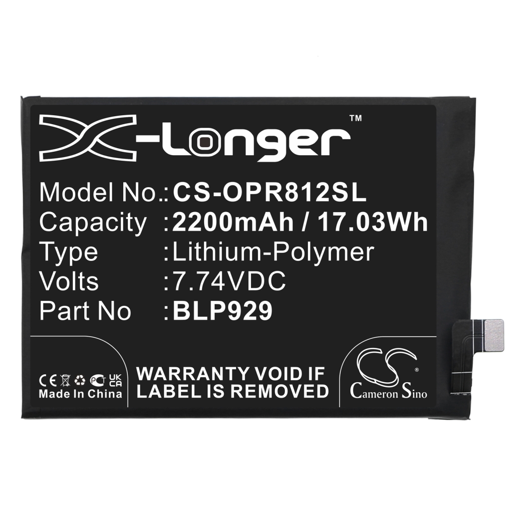 Compatibele batterijvervanging voor OPPO BLP929