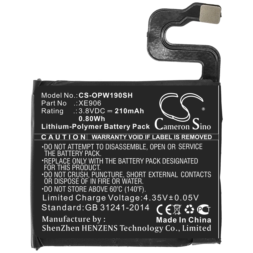 Batterijen Smartwatch batterij CS-OPW190SH