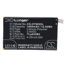 Compatibele batterijvervanging voor Alcatel TLP034B1,TLP034B2