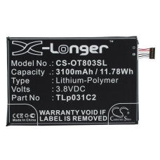 Compatibele batterijvervanging voor Alcatel TLP031C1,TLP031C2