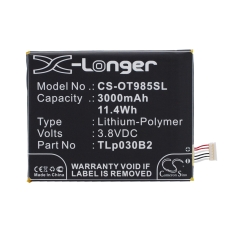 Compatibele batterijvervanging voor Alcatel C3000003C1,TLP030B1,TLP030B2,TLP030J1