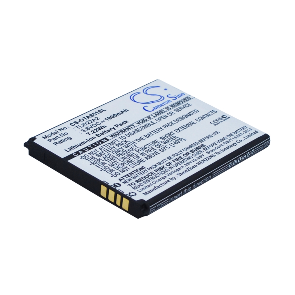 Batterij voor mobiele telefoon Alcatel CS-OTA851SL